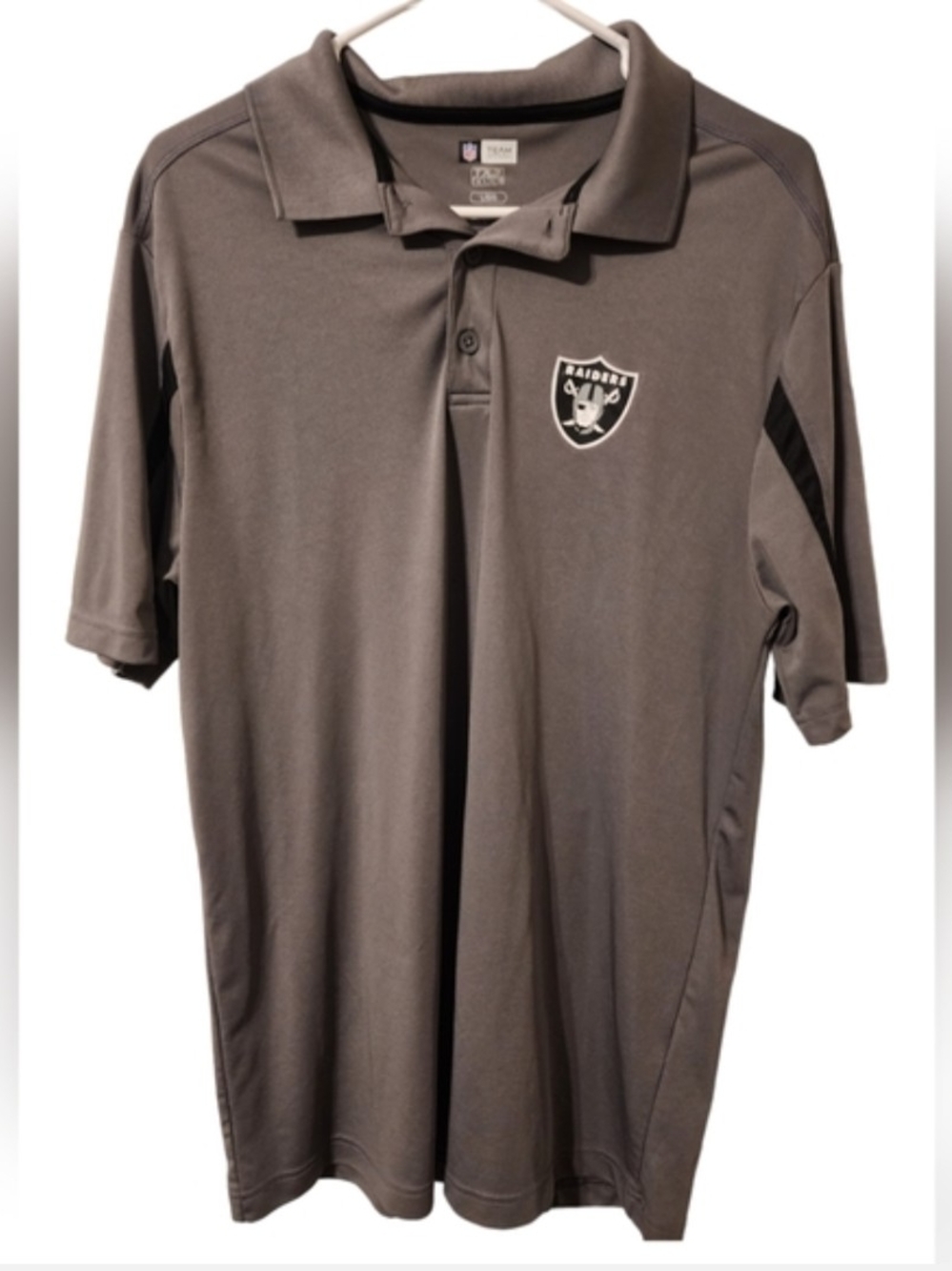NFL Men’s Gray and Black Raiders Polo